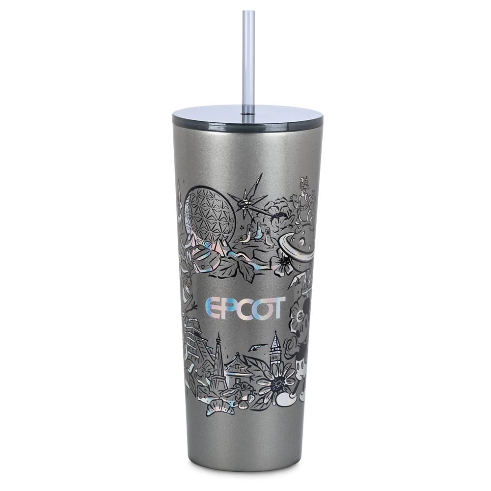 Disney Tumbler With Straw - Epcot Stainless By Starbucks 3 Disney Tumbler With Straw - Epcot Stainless By Starbucks