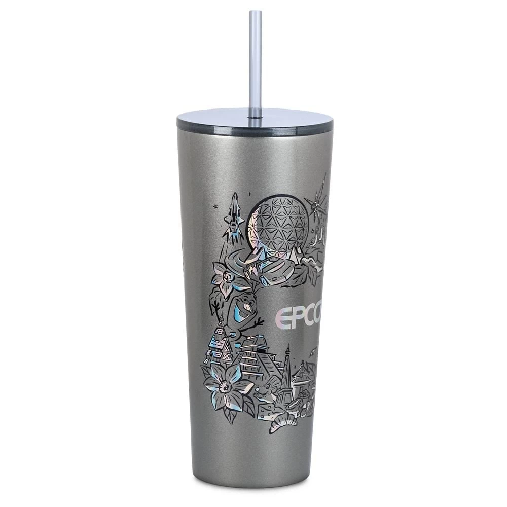 Disney Tumbler With Straw - Epcot Stainless By Starbucks 4 Disney Tumbler With Straw - Epcot Stainless By Starbucks - Image 2
