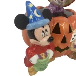 Disney Cookie Jar - Halloween Pumpkin - Sorcerer Mickey Cheshire Cat Lucky Tinker Bell -Cozy Corner Shop 3951 3