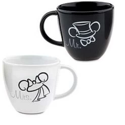Disney Coffee Cup Set - Wedding Minnie And Mickey Mouse