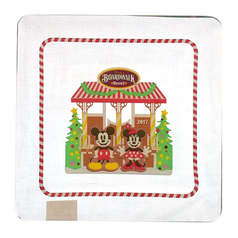 Disney Glass Plate - 2017 Boardwalk Resort Gingerbread Scene 3 Disney Glass Plate - 2017 Boardwalk Resort Gingerbread Scene