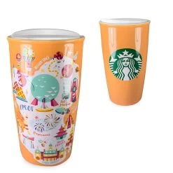 Disney Ceramic Travel Tumbler - Starbucks Park Map - Epcot